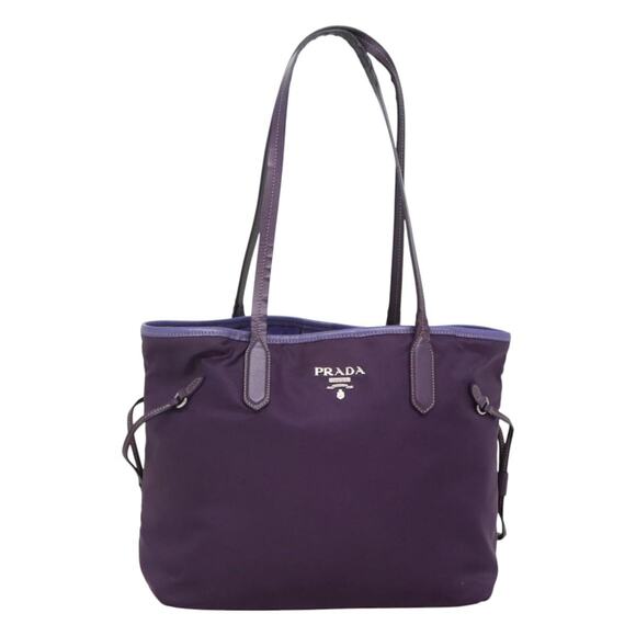 PRADA Tote Bag Nylon Purple Silver - Picture 1 of 12
